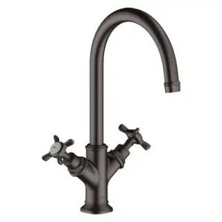 Axor Montreux Смеситель для раковины на 1 отверстие с донным клапаном, цвет: шлифованный черный хром 16506340