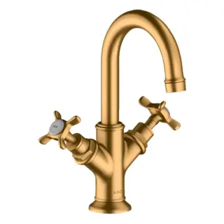 Axor Montreux Смеситель для раковины на 1 отверстие с донным клапаном, цвет: шлифованное золото 16505250