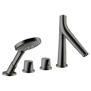 Axor Starck Organic Термостат на борт ванны, с ручным душем, внешняя часть, цвет: полир. черн. хром 12425330