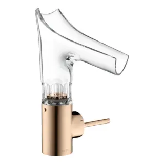 Axor Starck V Смеситель для раковины на 1 отверстие с дон. клап., цвет: полированное розовое золото 12123300