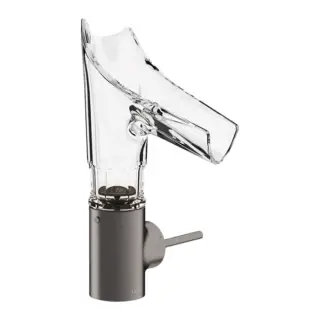 Axor Starck V Смеситель для раковины на 1 отверстие с донным клапаном, цвет: шлифованный черный хром 12123340