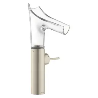 Axor Starck V Смеситель для раковины высокий на 1 отверстие с донным клап., цвет: шлифованный никель 12114820