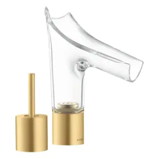 Axor Starck V Смеситель для раковины на 2 отверстия с донным клапаном, цвет: шлифованное золото 12115250