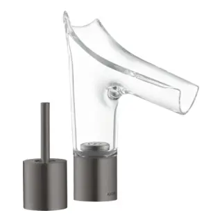 Axor Starck V Смеситель для раковины на 2 отверстия с донным клапаном, цвет: шлифованный черный хром 12115340