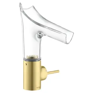 Axor Starck V Смеситель для раковины на 1 отверстие с донным клапаном, цвет: шлифованная латунь 12112950