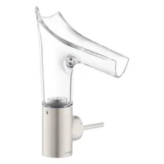 Axor Starck V Смеситель для раковины на 1 отверстие с донным клапаном, цвет: нержавеющая сталь 12112800