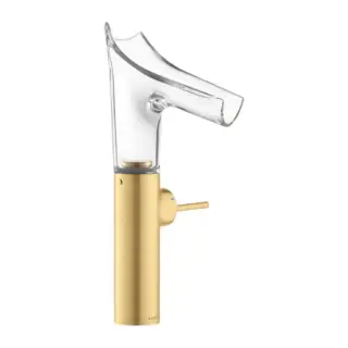 Axor Starck V Смеситель для раковины высокий на 1 отверстие с донным клап., цвет: шлифованное золото 12114250