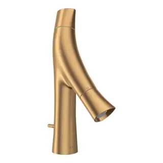 Axor Starck Organic Смеситель для раковины на 1 отверстие с донным клап., цвет: шлифованная латунь 12010950