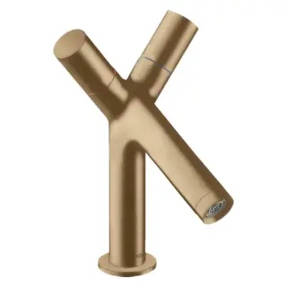 Axor Starck Смеситель для раковины на 1 отверстие с донным клапаном, цвет: шлифованная бронза 10030140