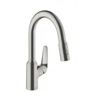 Hansgrohe Focus M42 Смеситель для кухонной мойки однорычажный 180, с выдв. изл. цвет: нержав. сталь 71801800