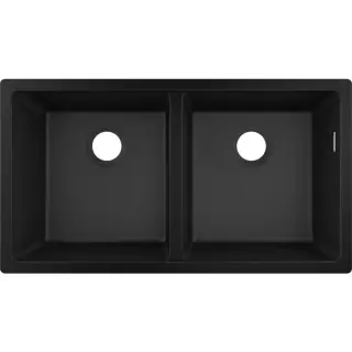 Hansgrohe S51 Кухонная мойка встраиваемая снизу 2 чаши 82x45 см, цвет: черный графит 43434170