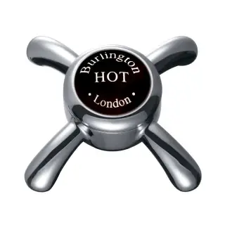 Burlington Anglisey Вентиль для смесителя, одинарный, цвет: хром/черный глянцевый V2 BLA