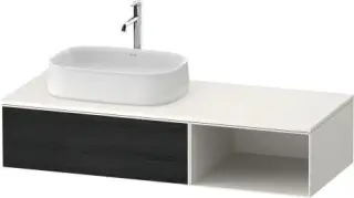 Duravit Zencha Тумба под раковину 130x55x28,1h см, цвет: дуб черный/белый супермат. ZE4818016840000