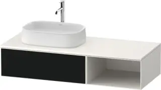 Duravit Zencha Тумба под рак. 130x55x28,1h см, цвет: черное стекло/белый супермат. ZE4818063840000