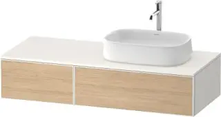 Duravit Zencha Тумба под раковину 130x55x28,1h см, цвет: дуб натур./белый супермат. ZE4817030840000