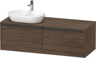 Duravit Ketho.2 Тумба под раковину слева 140x55x45,9h см, цвет: орех темн. K24888L21210000