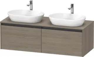 Duravit Ketho.2 Тумба под две раковины с 2-мя ящ. 140x55x45,9h см, цвет: дуб терра K24888B35350000