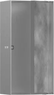 Hansgrohe XtraStoris Rock Полка в нишу встраиваемая 30х14х30h см, с дверью, цвет: нержавеющая сталь 56082800