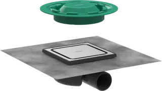 Hansgrohe RainDrain Точечный слив с решеткой квадратный 22,6х22,6х8h см, цвет: нерж. сталь 56055800