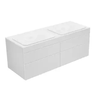 Keuco Edition 400 Тумба под 2 раковины, подвесная 140x53,5x54,6h см, цвет: белый 31575 380000