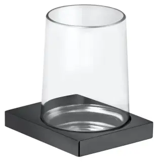 Keuco Edition 11 Держатель стакана, подвесной, в комп. со стаканом цвет: хром черный брашированный 11150 139000