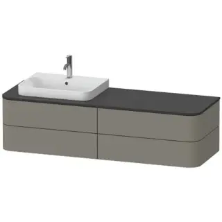 Duravit Happy D.2 Plus Тумба подв. 40,8x160xh55 cм, 4 ящика, цвет stone grey satin matt HP4973L9292