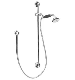 Devon&Devon Black Morris Душевой гарнитур: штанга со скользящим держателем, цвет: хром, ручка черная UTCI518CRNE