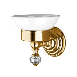 Devon&Devon Gemstone Мыльница с керамической чашей, подвесная, цвет: античная латунь GEM701-OTS