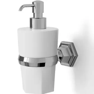 Devon&Devon Jubilee Дозатор для жидкого мыла, подвесной, керамическая колба, цвет: хром JB130CR