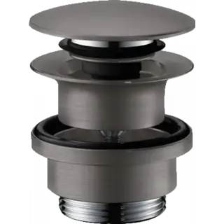 Hansgrohe Донный клапан для раковины Push-Open универсальный, цвет: шлифованный черный хром 50100340