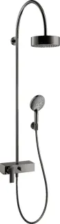 Axor Citterio Душевая стойка: смеситель, верхний душ 18 см, лейка, цвет: полированный черный хром 39620330