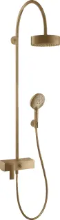 Axor Citterio Душевая стойка: смеситель, верхний душ 18 см, лейка, цвет: шлифованная бронза 39620140