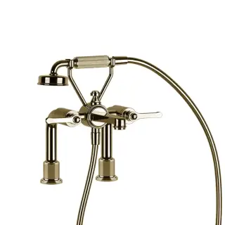Gessi Venti20 Смеситель на борт ванны на 2 отверстия, с ручн. душем, Brass PVD 65115#710