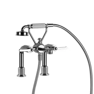 Gessi Venti20 Смеситель на борт ванны на 2 отверстия, с ручн. душем, цвет: chrome 65115#031