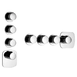 Gessi Anello Термостат для душа встраиваемый на 3 потребителя, внешняя часть, цвет: chrome 43236#031