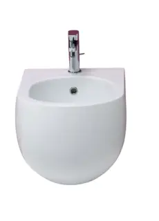 Kerasan Flo Биде подвесное 54x37 см, с 1 отвер. под смеситель, креплением и переливом, цвет: Bianco 312330