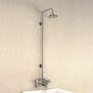 Burlington Birkenhead Душевой комплект: смеситель, душ, стойка, излив 13 см, цвет: хром/черный глян. H295-BI BLA