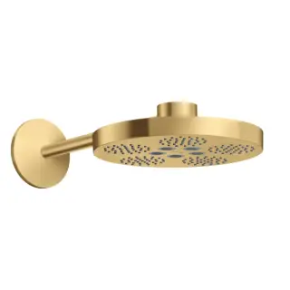 Axor One Верхний душ 28 см, 2 вида струи, кронштейн настенный 38,9 см, цвет: шлифованное золото 48492250