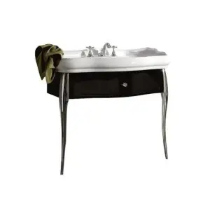 Kerasan Retro Консоль под раковину, напольная 100x54,4 см, с 1 ящиком, цвет: Laccato Nero/Cromo 7363K3