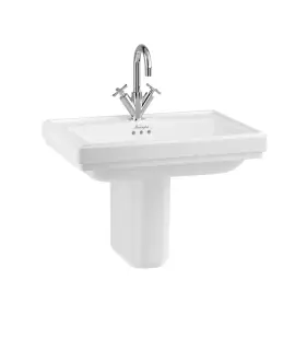 Burlington Riviera Пьедестал для раковины RIV1/RIV2/RIV3/RIV4, подвесной 34h см, цвет: белый глянец RIV7