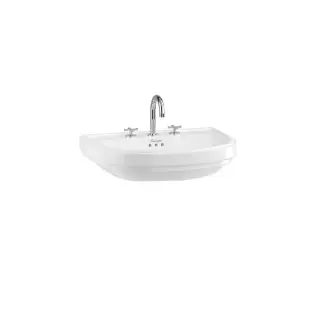 Burlington Riviera Раковина подвесная 65х47 см с переливом, 3 отв. под смеситель, цвет: белый глянец RIV4 3TH