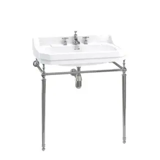 Burlington Edwardian Раковина подвесная 80х51 см, перелив, 3 отв. под смеситель, цвет: белый глянец B18 3TH