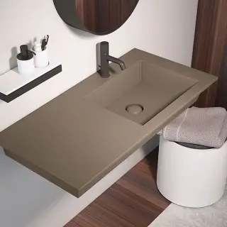 Cielo Era Раковина подвесная 60x46xh14 см, DX, с 1 отв., под смеситель, цвет: Fango ERLA60SXFN