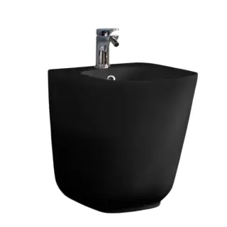 Kerasan Tribeca Биде напольное 55x35 см, с 1 отвер. под смес., с крепл. и перелив., цвет: Nero matt 512031 Nero matt