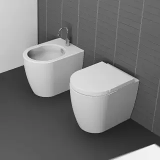 Cielo Smile Унитаз напольный 34х54хh42 см, слив универсальный, цвет: глянцевый белый SMVASTR