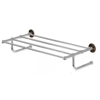 Burlington Black Полка для полотенец 60х32,3 см, подвесная, цвет: хром/орех глянцевый A46 WAL