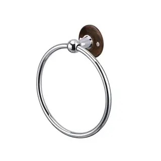 Burlington Black Полотенцедержатель круглый d17 см, подвесной, цвет: хром/орех глянцевый A3 WAL