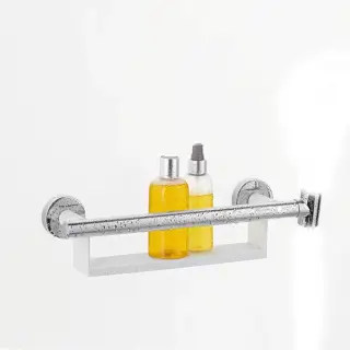 Hansgrohe Unica Comfort Поручень с полочкой и держателем для душа, латунь цвет: белый/хром 26328400