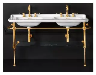 Kerasan Waldorf Консоль 150x55 см, под раковину на 150 см, со стеклянной полкой, цвет: Oro 9195K2oro