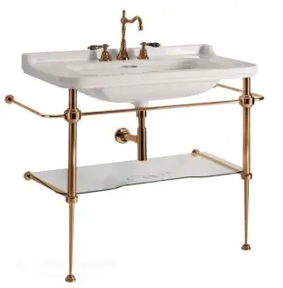 Kerasan Waldorf Консоль 100x55 см, под раковину на 100 см, со стеклянной полкой, цвет: Bronzo 9196K3br